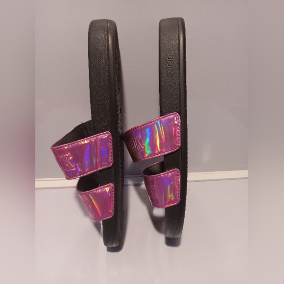 Victoria's Secret Pink Holographic Slippers - Picture 4 of 5